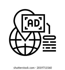 location advertising line icon vector. location advertising sign. isolated contour symbol black illustration