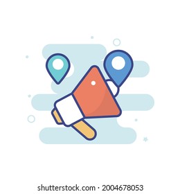 Location Advertising vector icon style illustration. EPS 10 file Marketing and advertising symbol