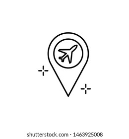 Location, airplane, airport icon. Element of airport line color icon