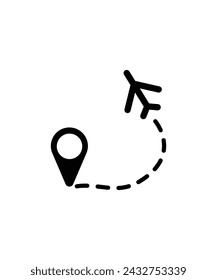 location with airplane icon, vector best flat icon.