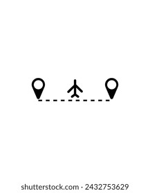location with airplane icon, vector best flat icon.