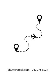 location with airplane icon, vector best flat icon.