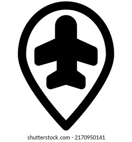 Location of airport on a map layout
