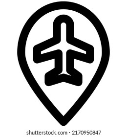 Location of airport on a map layout