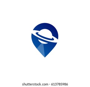 Location of aliens vector logo.