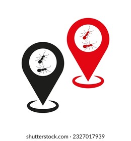 Location ants pin. Location pin pointer icon. Vector illustration. stock image.