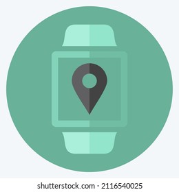 Location App Icon in trendy flat style isolated on soft blue background