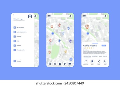 Location app interface vector design in eps 10