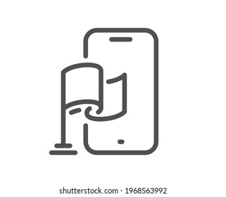 Location app line icon. Goal destination sign. Flag pointer symbol. Quality design element. Linear style location app icon. Editable stroke. Vector