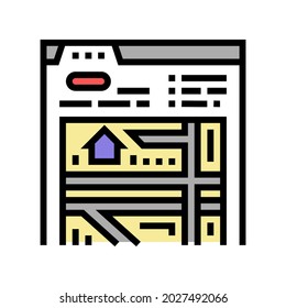 ubicación del vector de icono de color de área. ubicación del signo de área. ilustración de símbolo aislado