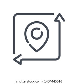 Location area vector line icon.
