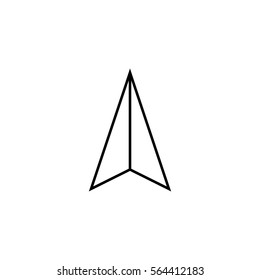 Location arrow line icon, navigation and gps sign, vector graphics, a linear pattern on a white background, eps 10.