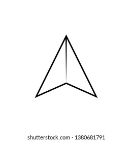 Location arrow line icon, outline vector logo illustration, linear pictogram isolated on white