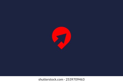 Ubicación con el logotipo de la flecha Icono Diseño Vector Diseño Plantilla Inspiración
