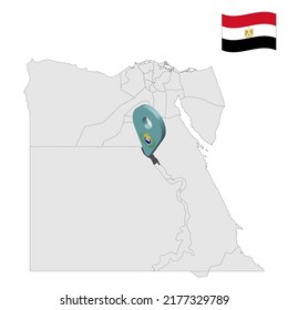 Location Asyut  Governorate on map Egypt. 3d location sign similar to the flag of  Asyut. Quality map  with  provinces Egypt for your design. EPS10