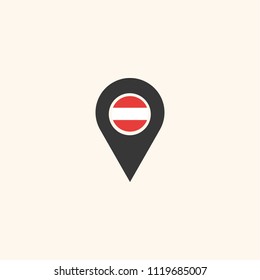 Location Austria silhouette vector illustration