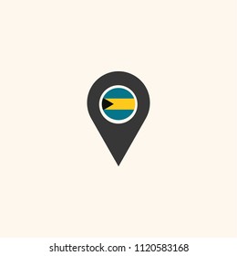 Location Bahamas flag silhouette vector illustration
