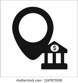 location bank dollar vector icon