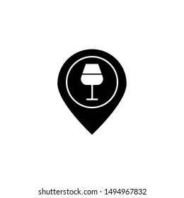 location bar icon with beer and wine drawing