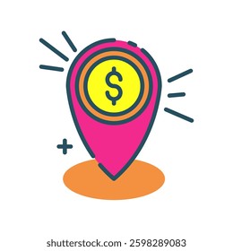 Location Based Finance Money Map Pin