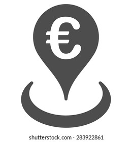Location from BiColor Euro Banking Icon Set. Vector style: flat, gray symbol, rounded angles, white background.
