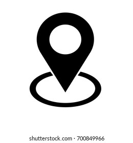 Location black check in icon vector. Pin sign Isolated on white background. Flat style for graphic design, logo, Web, UI, mobile. EPS10