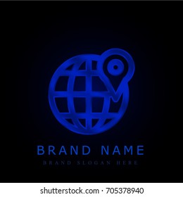 Location blue chromium metallic logo