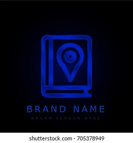 Location blue chromium metallic logo