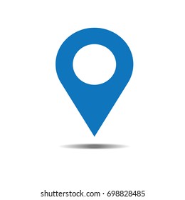 Location blue icon vector. Pin sign Isolated on white background. Navigation map, gps, direction, place, compass, contact, search concept. Flat style for graphic design, logo, Web, UI, mobile. EPS10