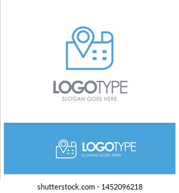 Location Blue Outline Logo Place for Tagline