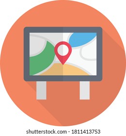 location board vector flat color icon 