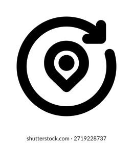 Icono de Locación en negrita. El ícono se puede utilizar para Sitios web, Plantillas impresas, Plantillas de presentación, ilustraciones, etc.