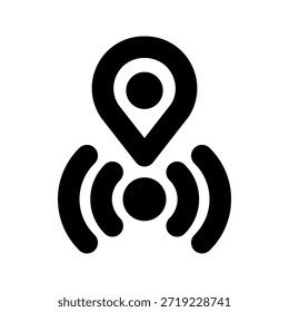 Location bold icon. The icon can be used for websites, print templates, presentation templates, illustrations, etc.