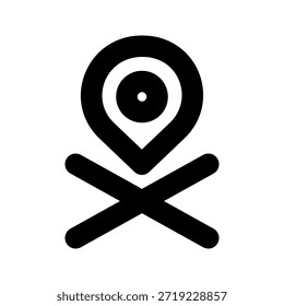 Location bold icon. The icon can be used for websites, print templates, presentation templates, illustrations, etc.