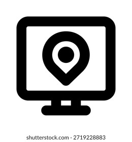 Location bold icon. The icon can be used for websites, print templates, presentation templates, illustrations, etc.