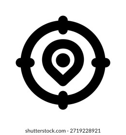 Icono de Locación en negrita. El ícono se puede utilizar para Sitios web, Plantillas impresas, Plantillas de presentación, ilustraciones, etc.