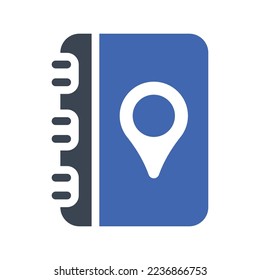 Location book icon, Vector Graphics