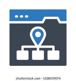 location browser glyph colour vector icon