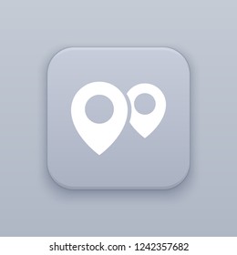 Location button, best vector on a gray background, EPS 10