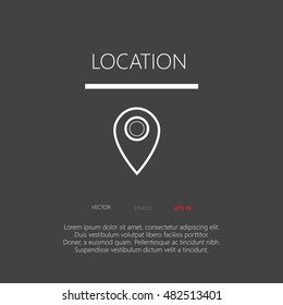 Location button web icon flat design