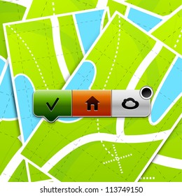 Location buttons. Vector eps10 icon: several buttons in one location