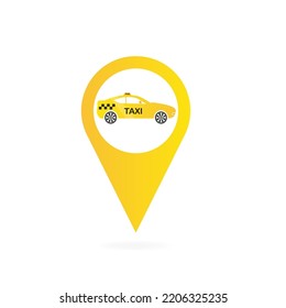 Location by taxi. Vector illustration