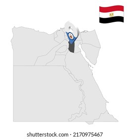 Location Cairo  Governorate on map Egypt. 3d location sign similar to the flag of  Cairo. Quality map  with  provinces Egypt for your design. EPS10