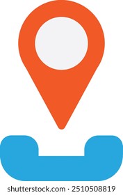 Location Call Adress Icon Vector Flat Illustration