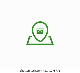 Location camera vector icon. Editable stroke. Symbol in Line Art Style for Design, Presentation, Website or Apps Elements, Logo. Pixel vector graphics - Vector
