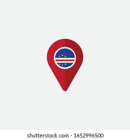 Location - Cape Verde circle flag graphic element Illustration template design
