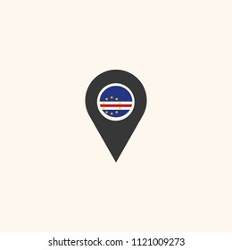 Location Cape Verde flag silhouette vector illustration
