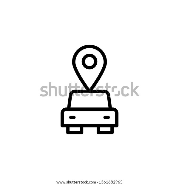 Location, car, vector icon. Can be used\
for web and mobile. Navigation and map vector\
icon