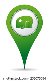 location caravan icon in green color