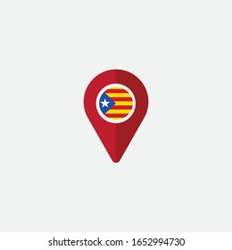 Location - Catalonia circle flag graphic element Illustration template design
